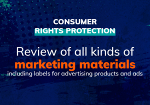 Review of all kind of marketing materials, including labels for advertising products and ads.