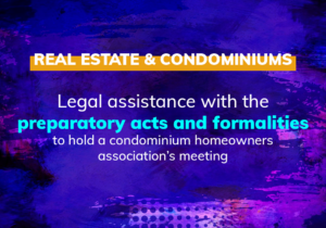 Legal assistance with preparatory acts and formalities for the celebration of a condominium owners' meeting